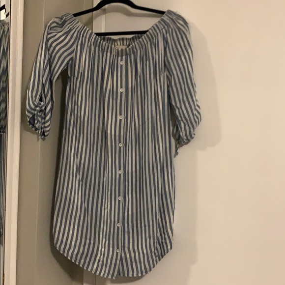 A blue striped reversal dress - Picture 1 of 2